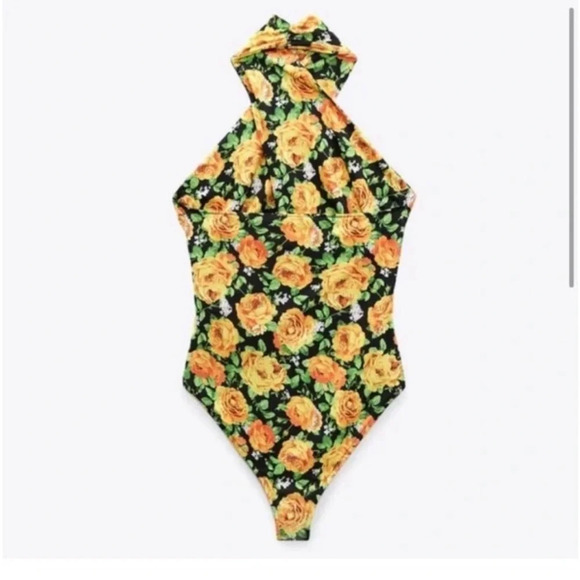 ZARA Floral Halter Bodysuit Top 🌼 - Picture 3 of 7
